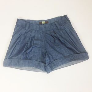 Eva Franco Cuffed Chambray Shorts